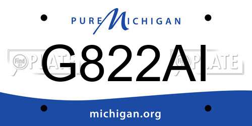 G822AI Michigan License Plate