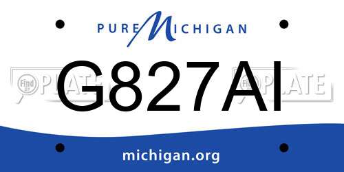 G827AI Michigan License Plate