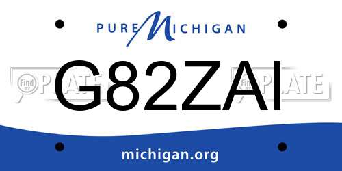 G82ZAI Michigan License Plate