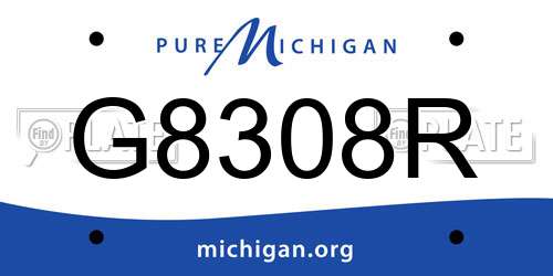 G8308R Michigan License Plate