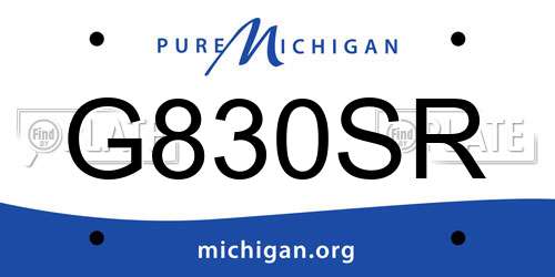 G830SR Michigan License Plate