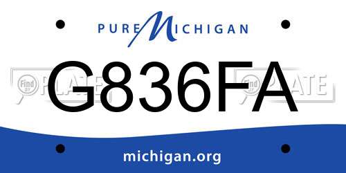 G836FA Michigan License Plate