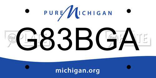 G83BGA Michigan License Plate