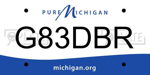G83DBR Michigan License Plate