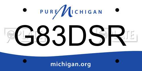 G83DSR Michigan License Plate