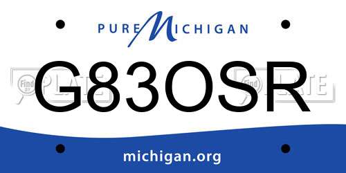 G83OSR Michigan License Plate