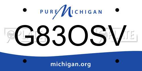 G83OSV Michigan License Plate