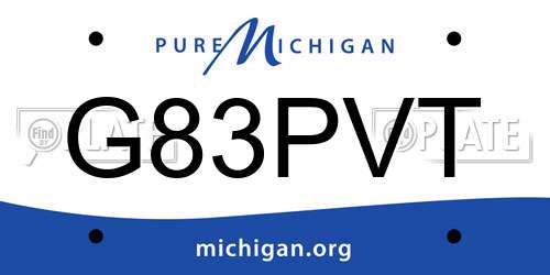 G83PVT Michigan License Plate