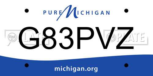 G83PVZ Michigan License Plate