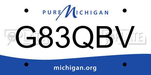 G83QBV Michigan License Plate