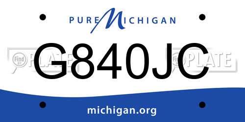 G840JC Michigan License Plate