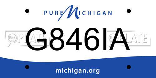 G846IA Michigan License Plate