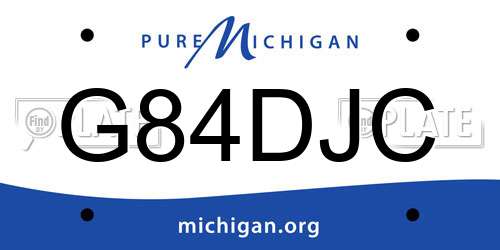 G84DJC Michigan License Plate