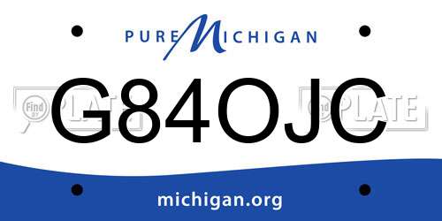 G84OJC Michigan License Plate