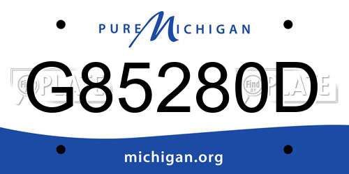G85280D Michigan License Plate