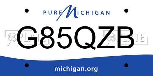 G85QZB Michigan License Plate