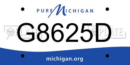 G8625D Michigan License Plate