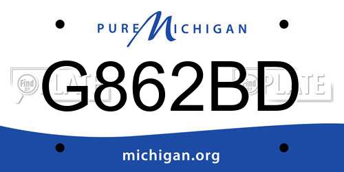 G862BD Michigan License Plate