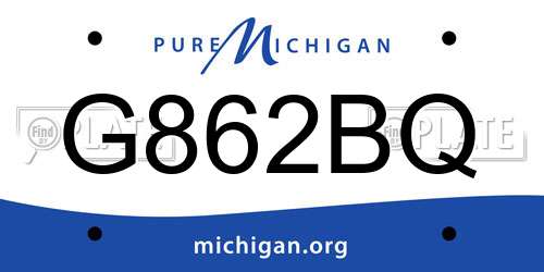 G862BQ Michigan License Plate