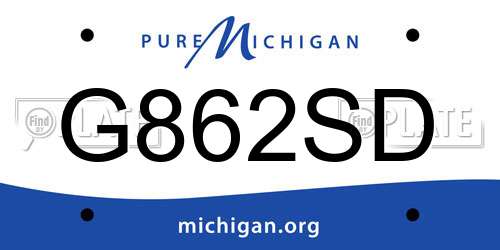G862SD Michigan License Plate