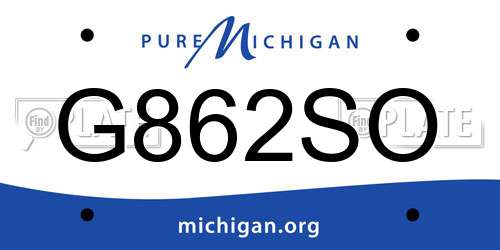 G862SO Michigan License Plate