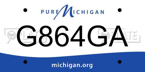 G864GA Michigan License Plate