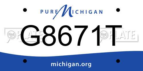 G8671T Michigan License Plate