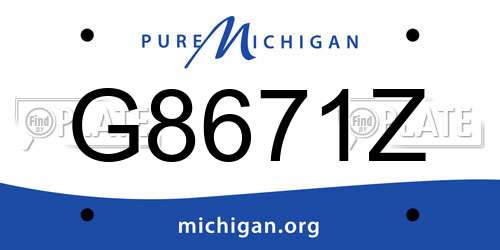 G8671Z Michigan License Plate