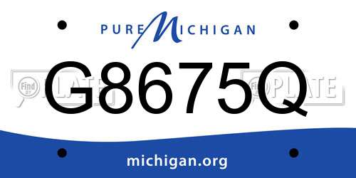 G8675Q Michigan License Plate