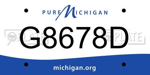 G8678D Michigan License Plate