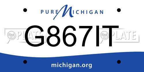 G867IT Michigan License Plate