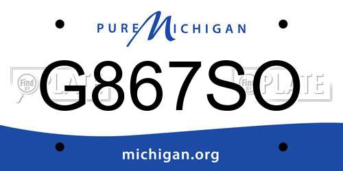 G867SO Michigan License Plate