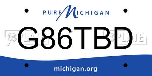 G86TBD Michigan License Plate