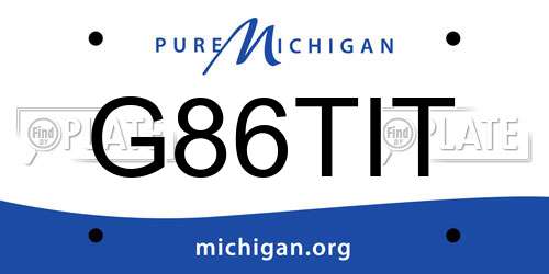 G86TIT Michigan License Plate