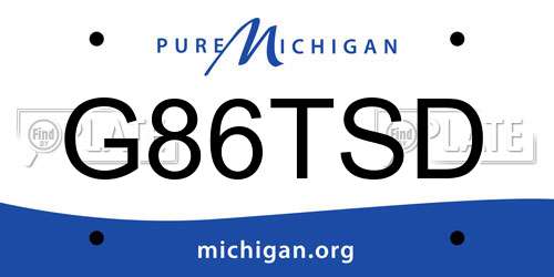 G86TSD Michigan License Plate