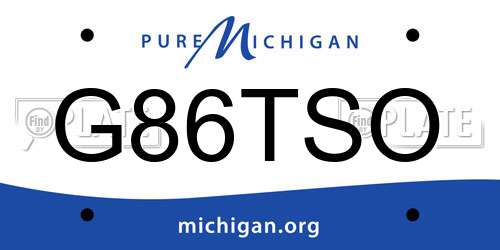 G86TSO Michigan License Plate