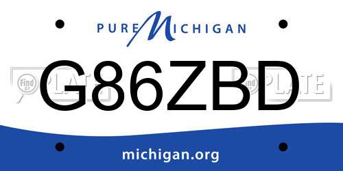 G86ZBD Michigan License Plate