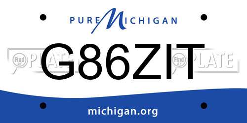 G86ZIT Michigan License Plate