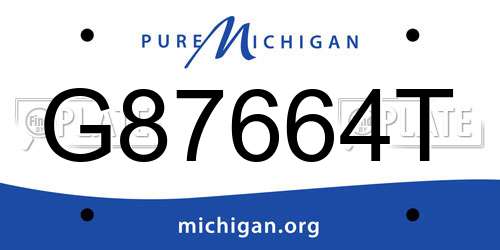 G87664T Michigan License Plate