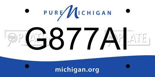 G877AI Michigan License Plate