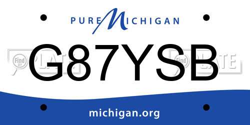 G87YSB Michigan License Plate