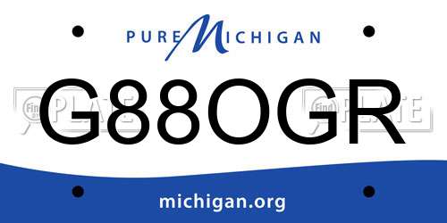 G88OGR Michigan License Plate