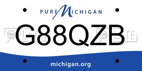 G88QZB Michigan License Plate