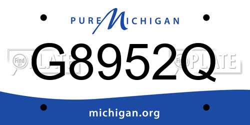 G8952Q Michigan License Plate