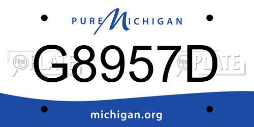 G8957D Michigan License Plate