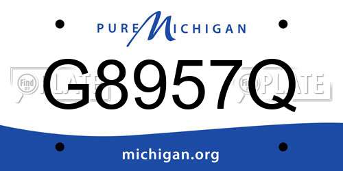G8957Q Michigan License Plate