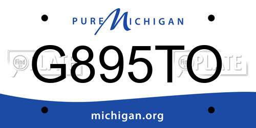 G895TO Michigan License Plate