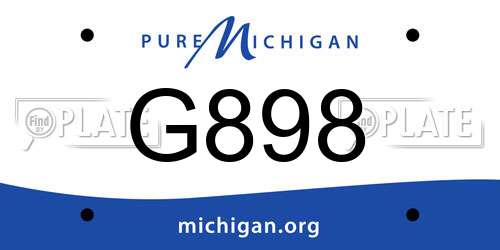 G898 Michigan License Plate
