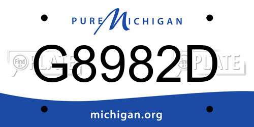 G8982D Michigan License Plate