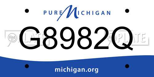 G8982Q Michigan License Plate
